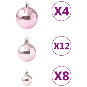 vidaXL 100-tlg. Weihnachtskugel-Set Rosa