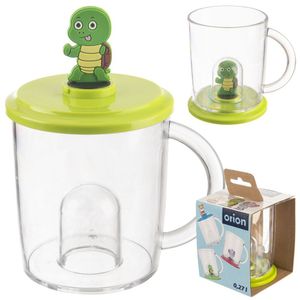 Orion Kinderbecher Trinkbecher Becher Glas mit Figur für Kinder Schildkröte 240 ml