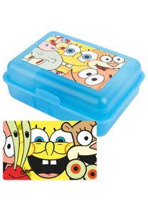 Spongebob Schwammkopf Brotdose - Spongebob Allover - Lunchbox Butterbrotdose mit Trennwand Türkis