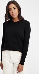 OXMO OXSarah Damen Strickpullover Feinstrick Pullover mit Rundhals-Ausschnitt Rippbündchen 100% Baumwolle Regular fit