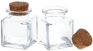 KOTARBAU® 2er Set Einmachgläser 55 ml Glas mit Korkverschluss transparent Glasfläschchen Gewürzgläser Mini Korkengläser