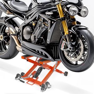 Motorrad Hebebühne mobil Parzini, hydraulisch, orange für Chopper / Custombike, Motorräder, Crosser & Enduros bis 500kg, 42cm Hubhöhe