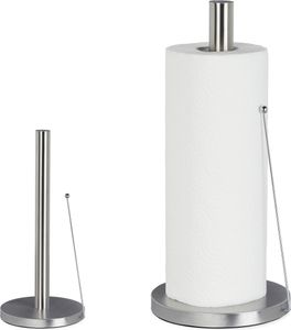 relaxdays 2 x Küchenrollenhalter Edelstahl stehend