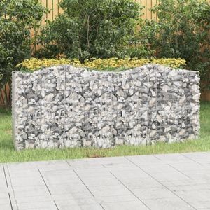 vidaXL Gabionový zvýšený záhon s vysokým oblúkom 200x50x100 cm Pozinkované železo