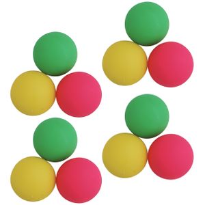 L.A. Sports 12er Set Ersatzbälle Beach-Ball aus Hartgummi in drei Farben rot gelb grün