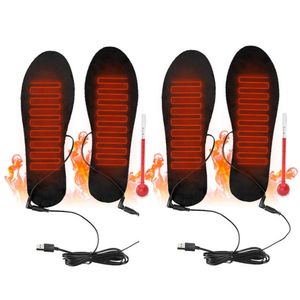 2 Paar Beheizbare Einlegesohlen, USB-betriebene Fußwärmer, Heiße Füße, Winter Thermo Fußwärme Schuhheizung, Zuschneidbare, Größe 41-46