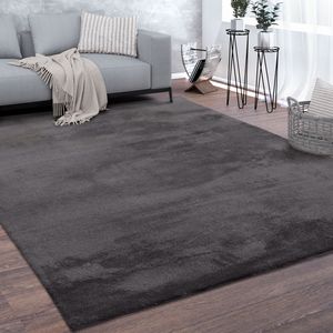 Teppich, Kurzflor-Teppich Für Wohnzimmer, Super Soft, Weich, Waschbar, In Dunkel Grau, Grösse:140x200 cm