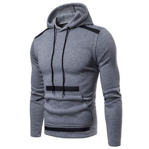 Männer Casual Hoodies Kapuzenpullover Pullover Bluse Slim Fit Tops Tunika Sweatshirt,Farbe: Grau,Größe:L
