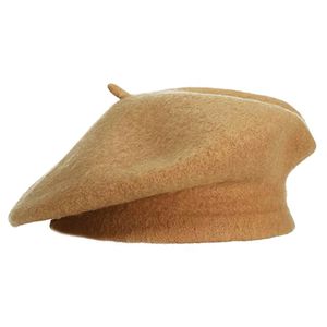 Dámský baret klasická francouzská čepice vlněný klobouk baret čepice Vintage - GOLD
