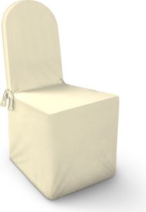 Bestlivings poťah na stoličky ( krémový ) - okrúhle operadlá stoličiek - strečový poťah ( 45 cm x 96 cm ) elastický poťah na banketové stoličky univerzálny poťah - poťah na sedadlo Elastan