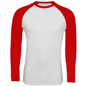 SOLS Pánske tričko s dlhým rukávom Funky Contrast PC3513 (L) (biela/červená)
