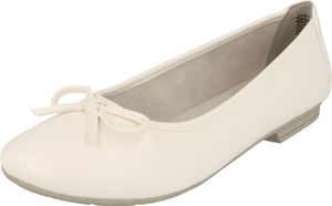 Jana Vegan 8-22163-28 Damen H-Weite Schuhe festliche Ballerina Schleife Weiß