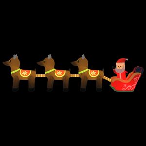 vidaXL Aufblasbarer Weihnachtsmann mit Rentieren LED 138 cm