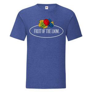 Fruit of the Loom Iconic 150 T-Shirt mit Vintage-Logo auf der Brust Farbe: retro royalblau meliert - Vintage-Logo groß Größe: XL