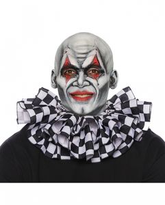 Schwarz-Weißer Clown Rüschenkragen mit Karomuster