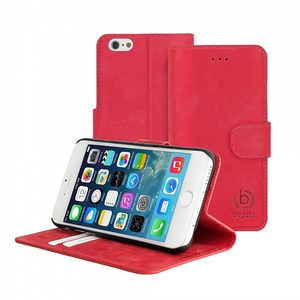 Bugatti BookCover Madrid Echtledertasche Tasche Rot für Apple iPhone 6