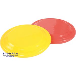 EDUPLAY 170383 stabiles Wurfscheiben-Set, Ø 18 cm, 2,5 cm hoch, Farben: Gelb, Rot, Grün, Blau, mehrfarbig, 4-teilig (1 Set)