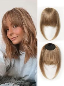 Clip-in-Pony-Echthaar – Pony-Haarverlängerungen – Haarteil – Haarverlängerungen – Pony – Echthaar – Blond – 15 Gramm