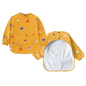 Ärmellätzchen Größe S mit Auffangtasche Baby und Kleinkind aus recyceltem Polyester Print Fun Fruits Lätzchen