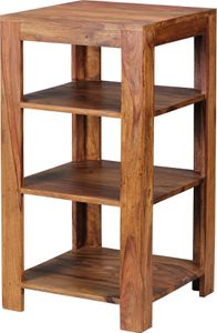 Standregal MUMBAI Massiv-Holz Sheesham 80 cm Wohnzimmer-Regal mit 3 Ablagefächer Design Landhaus-Stil Beistelltisch Standregal MUMBAI Massiv-Holz Sheesham 80 cm Wohnzimmer-Regal mit 3 Ablagefächer Design Landhaus-Stil Beistelltisch