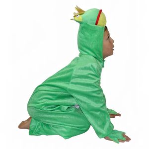 Kinder Frosch Kostüm (Overall mit Kapuze und Krone) Größe: 116
