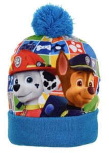 Paw Patrol Kinder Winter Mütze mit Bommel Bommelmütze blau Größe 52