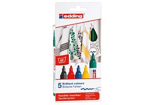 EDDING Textilmarker basic colours 4500 2-3mm 5er Pack