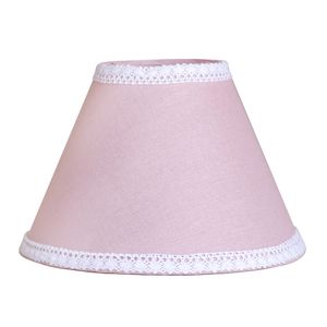 Lampenschirm ZOE rosa zartrosa mit weißer Spitzenbordüre Kinderzimmer Landhaus G