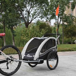 SAMAX 360° drehbarer Fahrradanhänger 2in1 Jogger - in Grau - Black Edition