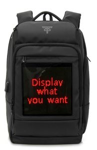 Hyrican LED Laptop Rucksack, 17,3'' Notebook, 12" Tablet, Polyester + LED-panel, USB, schwarz