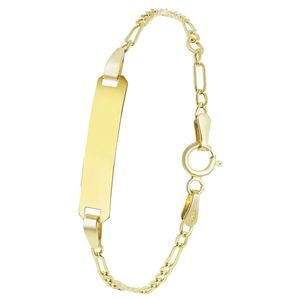 Lucardi - Kinder - Armband mit Anhänger ohne Plattierung- Armband - 375 Gold - Stab - Keine Stein - Gelbgold legiert- 13 cm  -