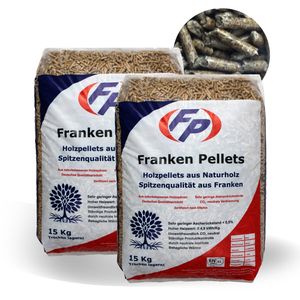 Frankenpellets Holzpellets 30 kg (2 x 15 kg) 6mm Qualität!! Bewährt beim Kunden