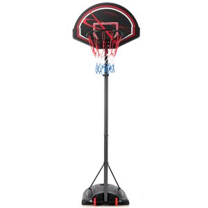 COSTWAY Basketballkorb 170-230 cm höhenverstellbar, Basketballständer mit Ständer & 2 Rädern & 2 Allwetternetz, Korbanlage für Kinder, Erwachsene, mobiles Basketballanlage Indoor Outdoor