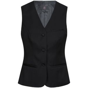 Greiff Corporate Wear BASIC Damen Business-Weste V-Ausschnitt Regular Fit Polyester/Schurwollmix ® Schwarz 50