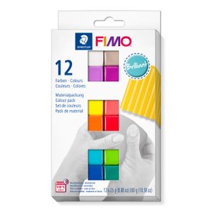 FIMO SOFT Modelliermasse-Set "Brilliant" 12er Set 12 Blöcke à 25 g