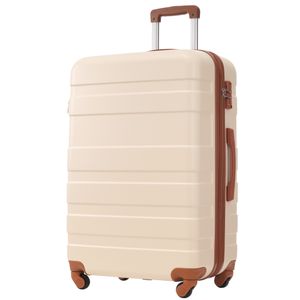 Flieks Trolleys Reisekoffer Erweiterbar, Hartschalenkoffer Handgepäck Koffer mit Zahlenschloss, Geschäftsreisekoffer, L: 68x44,5x27,5 cm,, Beige Flieks Trolleys Reisekoffer Erweiterbar, Hartschalenkoffer Handgepäck Koffer mit Zahlenschloss, Geschäftsreisekoffer, L: 68x44,5x27,5 cm,, Beige