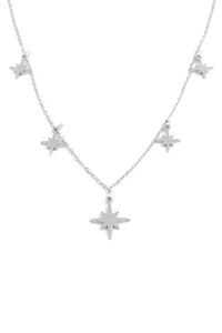 Damen Halskette aus Edelstahl Polar Nord Sterne Anhänger Ankerkette |