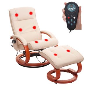 Massage-Fernsehsessel Pescatori II, Relaxsessel Massagesessel, Massagefunktion  weiß/creme
