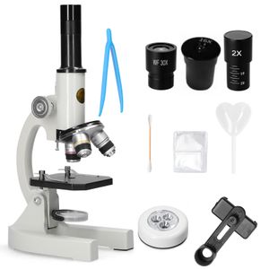 64X-2400X Monokulare Mikroskope Mit Fülllicht, für Grundschüler, Wissenschaft, experimentelles Biologie-Unterrichtsmikroskop