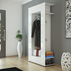 Livinity® Garderobe Mats, 36.6 x 191 cm, Weiß Hochglanz