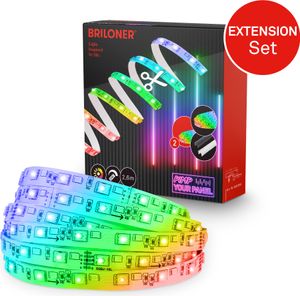 Briloner Pimp your Panel LED Strip, Erweiterungsset RGB, Pimp your Panel, Kürzbar, Selbstklebend, Weiß, 260 x 1 cm