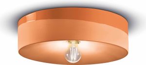Deckenleuchte Keramik E27 D: 40 cm Orange rund Retro Design Keramikleuchte