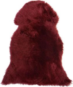 BELIANI Schaffell Dunkelrot Natürliches Leder Unregelmäßige Form Elegantes Design 65 x 110 cm