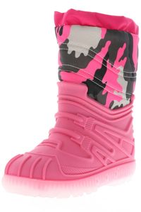 G&G Kinder Mädchen Winterstiefel Snowboots Stiefelette gefüttert Gummigalosche Camouflage rosa/grau, Größe:29, Farbe:Rosa