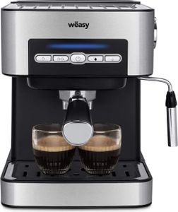 wÃ«asy KFX32 Traditionelle Espressomaschine, Tassenwärmer, Milchaufschäumer