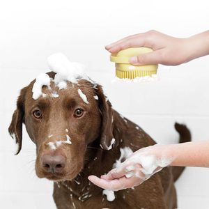 Duschbürste Haustier Badebürste Super weich Badeflaschenteiler Körperbürste für Hunde und Katzen Nachfüllbares Duschgel Silikon