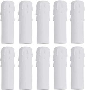 10 Stück Kerzenhülse Weiß Kerzenhülse kronleuchter Kunststoff Kerzenhülse 100 * 30mm Fassunghülse für Kristall Kronleuchter, LED Kerzen Kronleuchte, Wandleuchte, Hängelampe