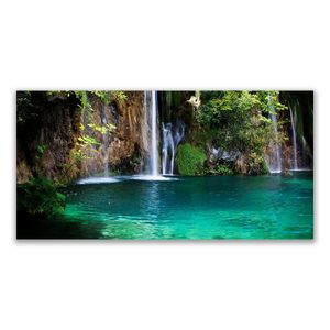 Glasbilder 120x60 Wandbild Druck auf Glas See Wasserfall Natur