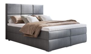 Posteľ Bari 1 box spring 160x200, box spring posteľ so spodnou časťou postele, matrac Bonell a topper, manželská posteľ, svetlo sivá