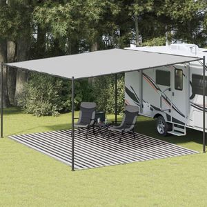 vidaXL Koberec stanový antracitový a biely 400x500 cm HDPE